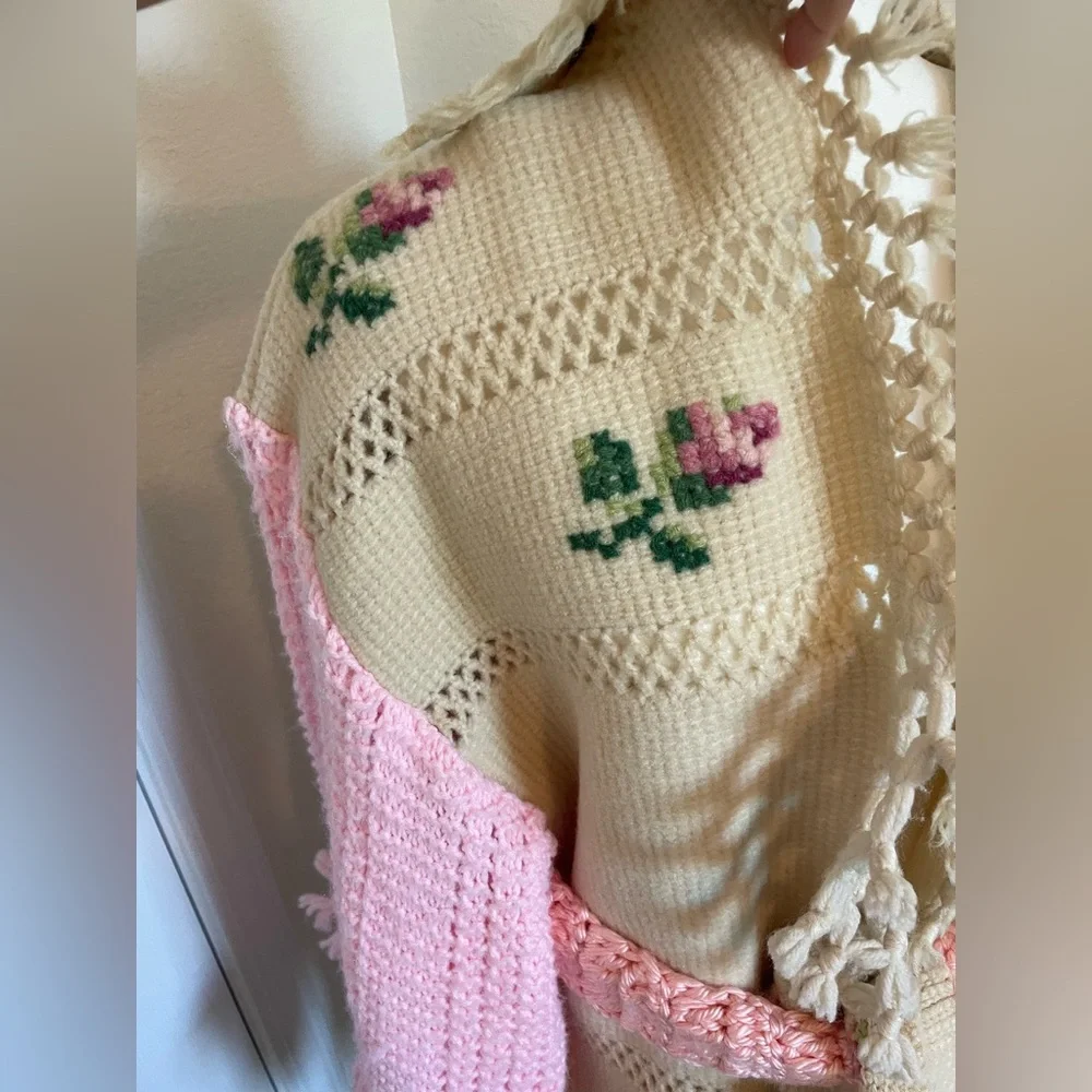 Upcycled Vintage Blanket Cardigan - Picture 3 of 5